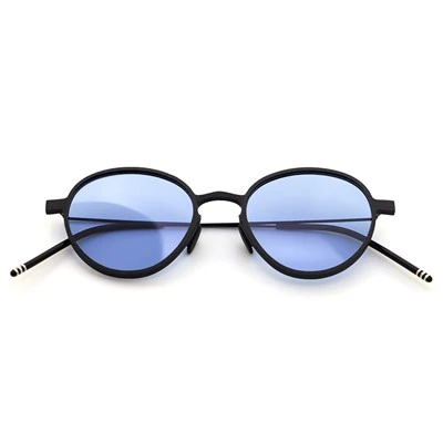 Ochelari de soare rotunzi din fibră de carbon, cu rame metalice